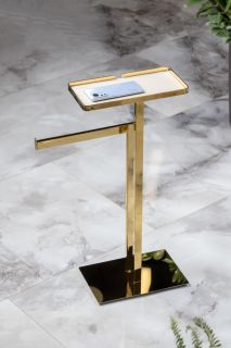 Стойка напольная с полкой и полотенцедержателем Boheme 10952-G золото